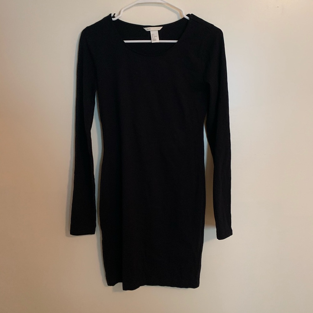 H&M - Basic Black Long Sleeve Dress Size S